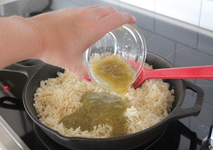 Sartén Salsa Verde Sartén De Arroz De Pollo