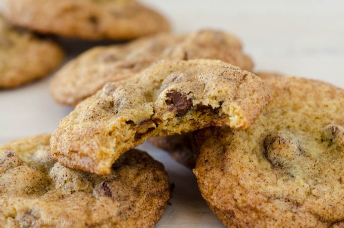 Snickerdoodle Chocolate Chip Pudding Cookies: Galletas de pudín suaves y masticables rellenas de chips de chocolate con un generoso recubrimiento de canela y azúcar.