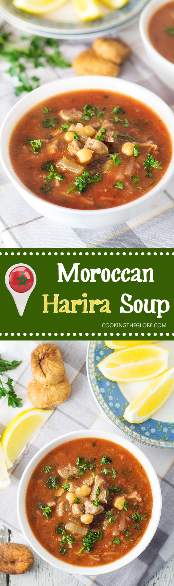 La sopa Harira proviene de Marruecos y combina carne de res, garbanzos, muchos tomates, algunas hierbas y, por supuesto, especias. | cocinartheglobe.com