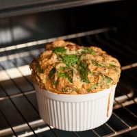 Soufflé De Espinacas Y Tocino