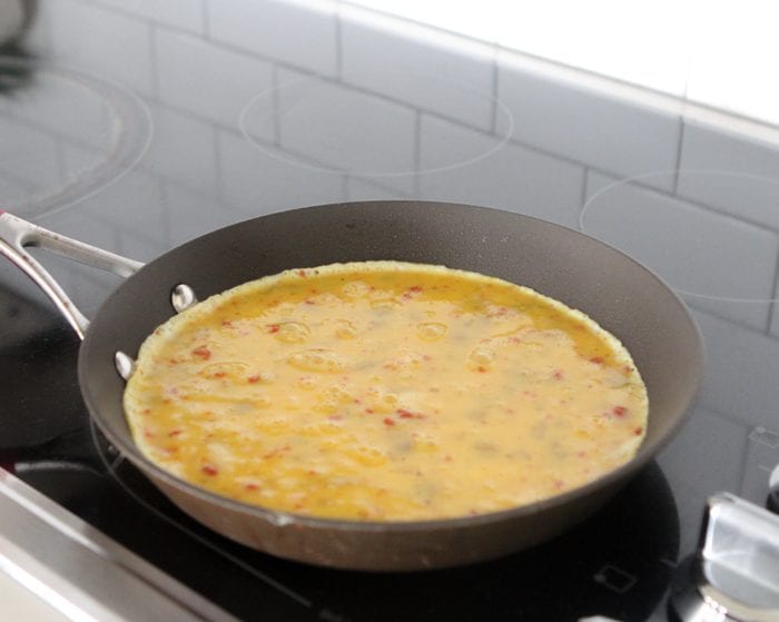 Huevos revueltos de chile verde tostado de taco 