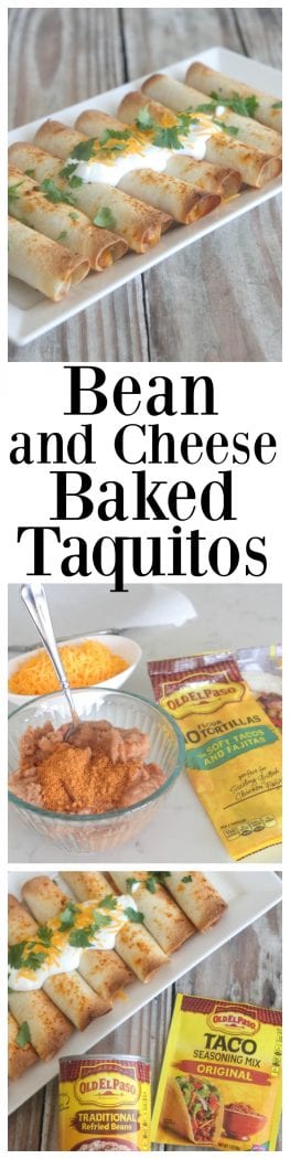 Taquitos al horno con frijoles y queso