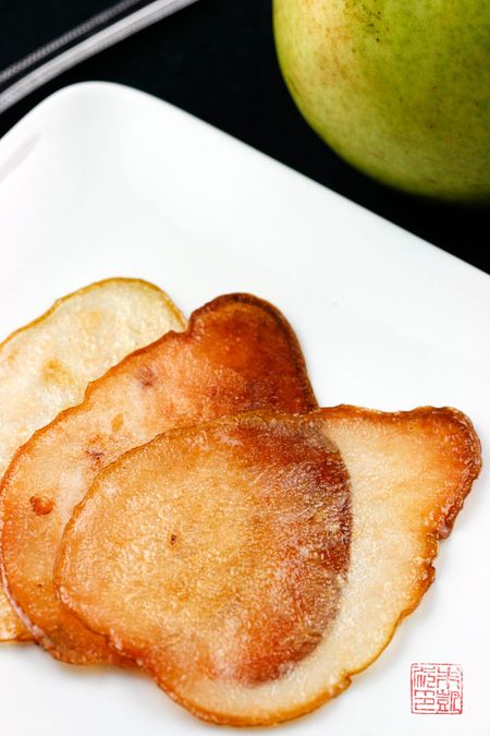 Pear Souffle with Pear Wafers