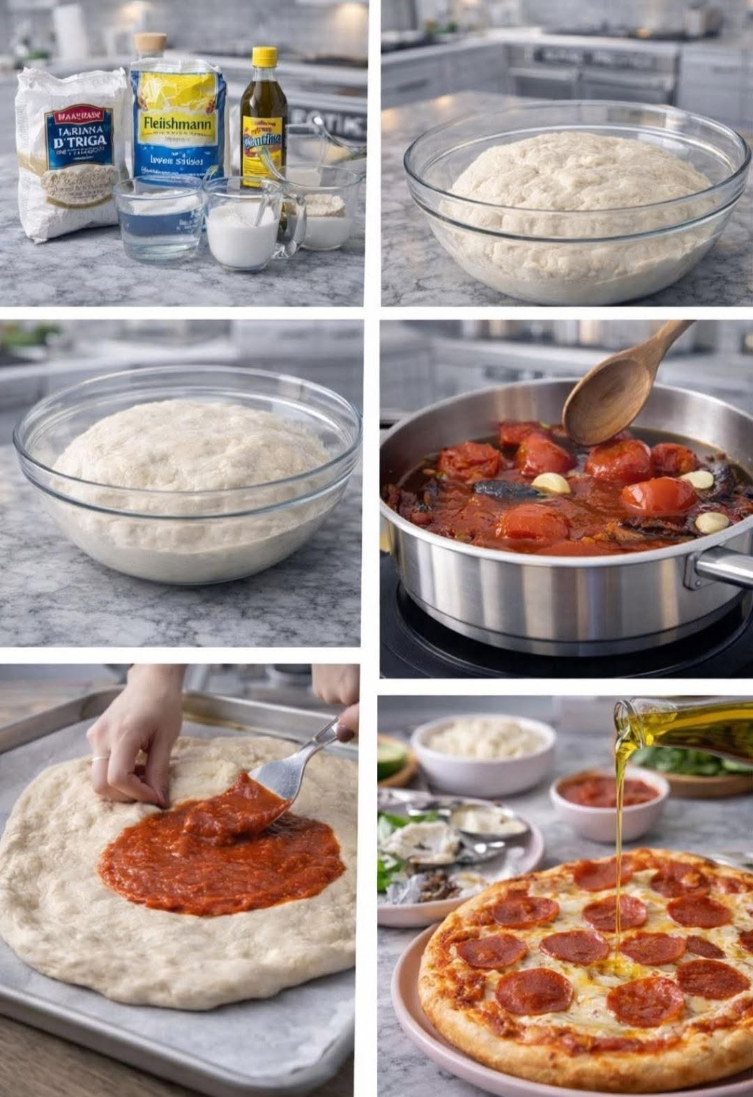 🍕 Pizza (masa casera estilo italiana, suave por dentro y crujiente por fuera) 🔥