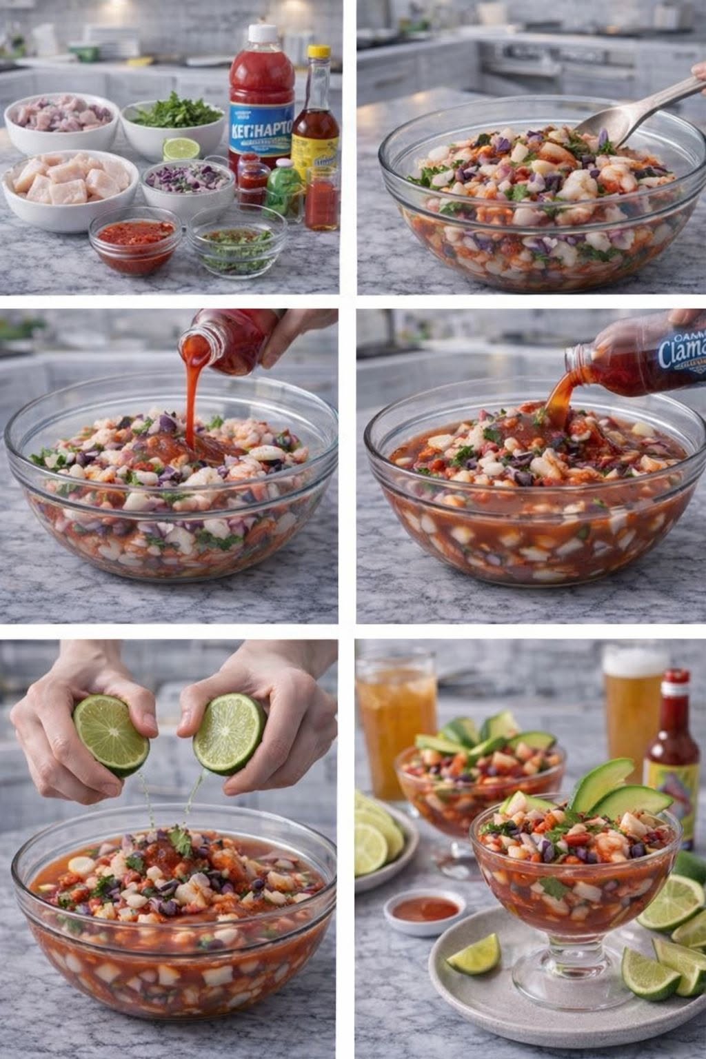 COCTEL DE CAMARON CON PULPO Y TILAPIA ESTILO SINALOA 🔥🍤🐙🐟