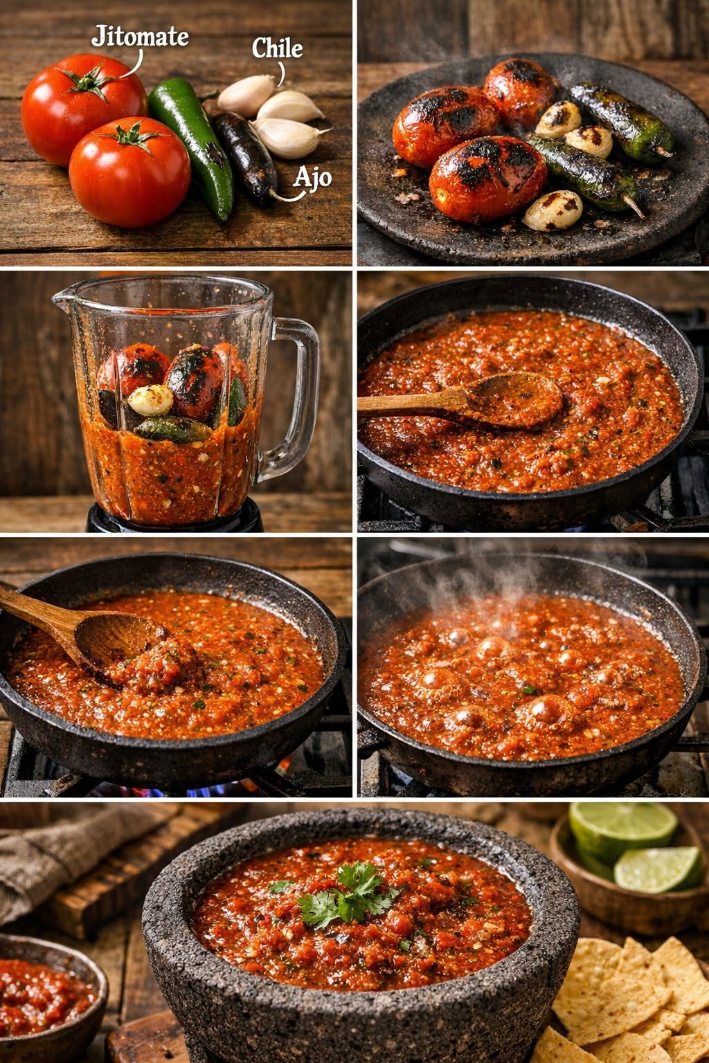 🌶️ Salsa Roja Tatemada (rústica, de comal)
