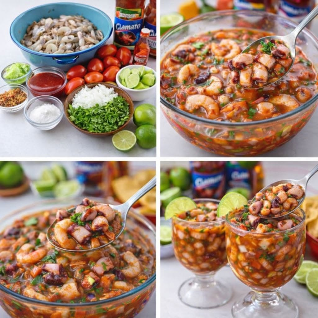 🔥 CÓCTEL DE CAMARÓN Y PULPO ESTILO SINALOA 🦐🐙