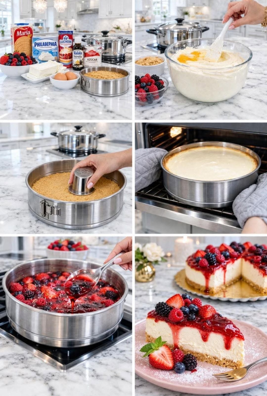 🍓🫐✨ CHEESECAKE DE FRUTOS ROJOS HORNEADO (NIVEL PASTELERÍA 👑)
