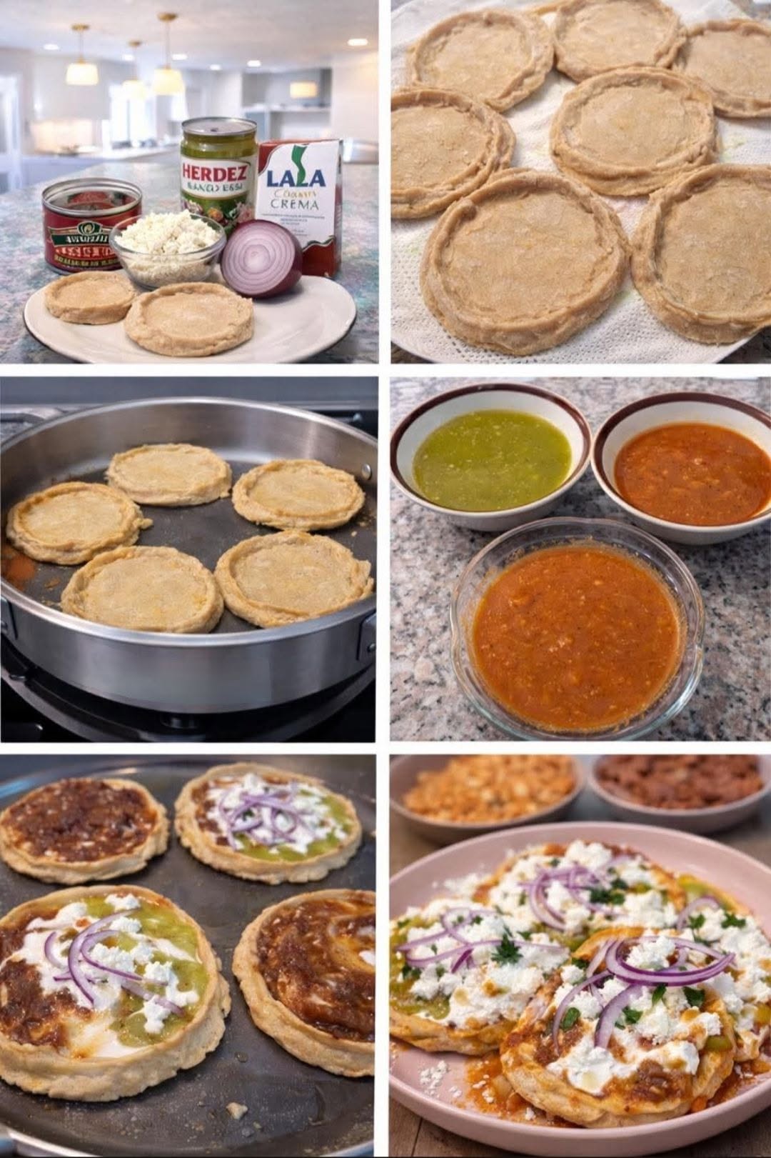🔥 SOPES (PICADITAS) CON SALSA VERDE Y ROJA – NIVEL ANTOJO CALLEJERO 🤤🌶️