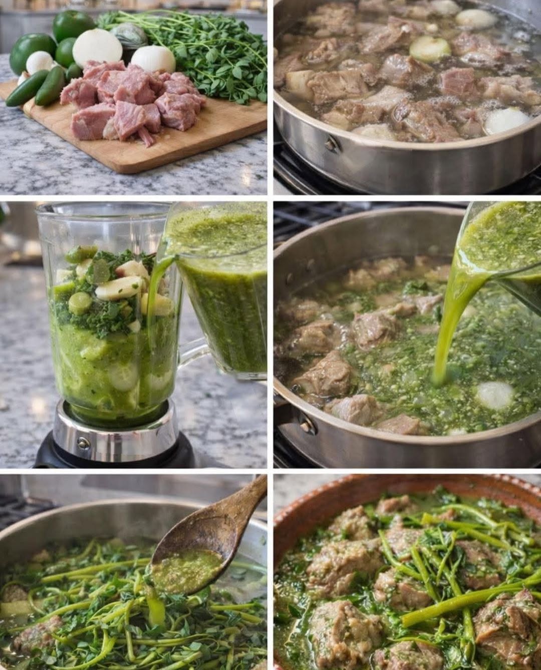 🔥 CARNE DE PUERCO EN SALSA VERDE CON VERDOLAGAS 🌿🐖