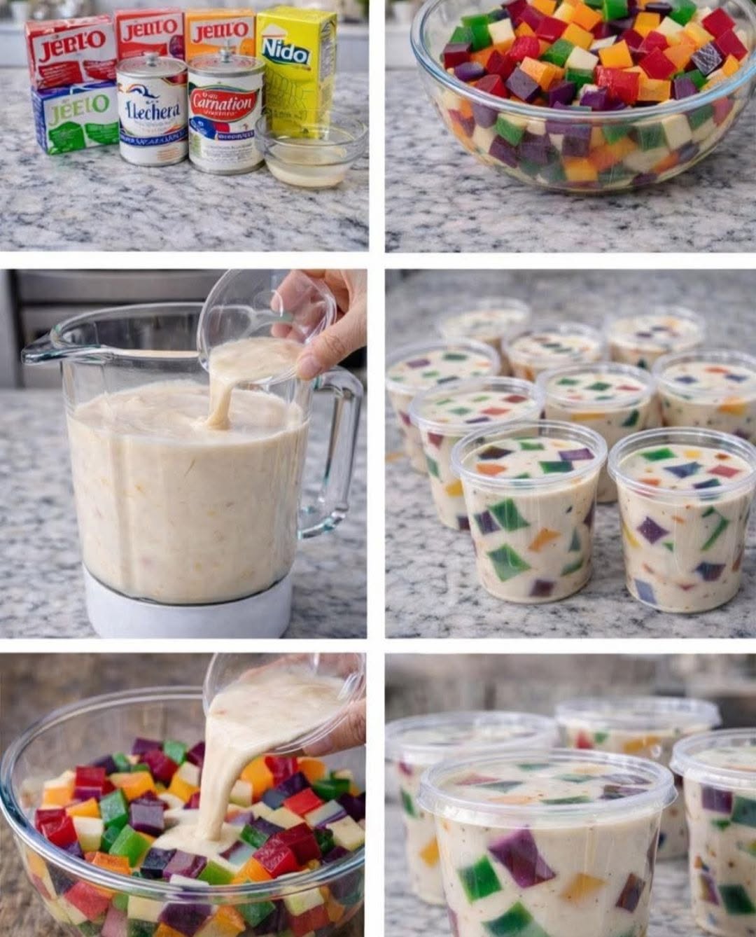 🍮 Gelatina de mosaico cremosa 🤤