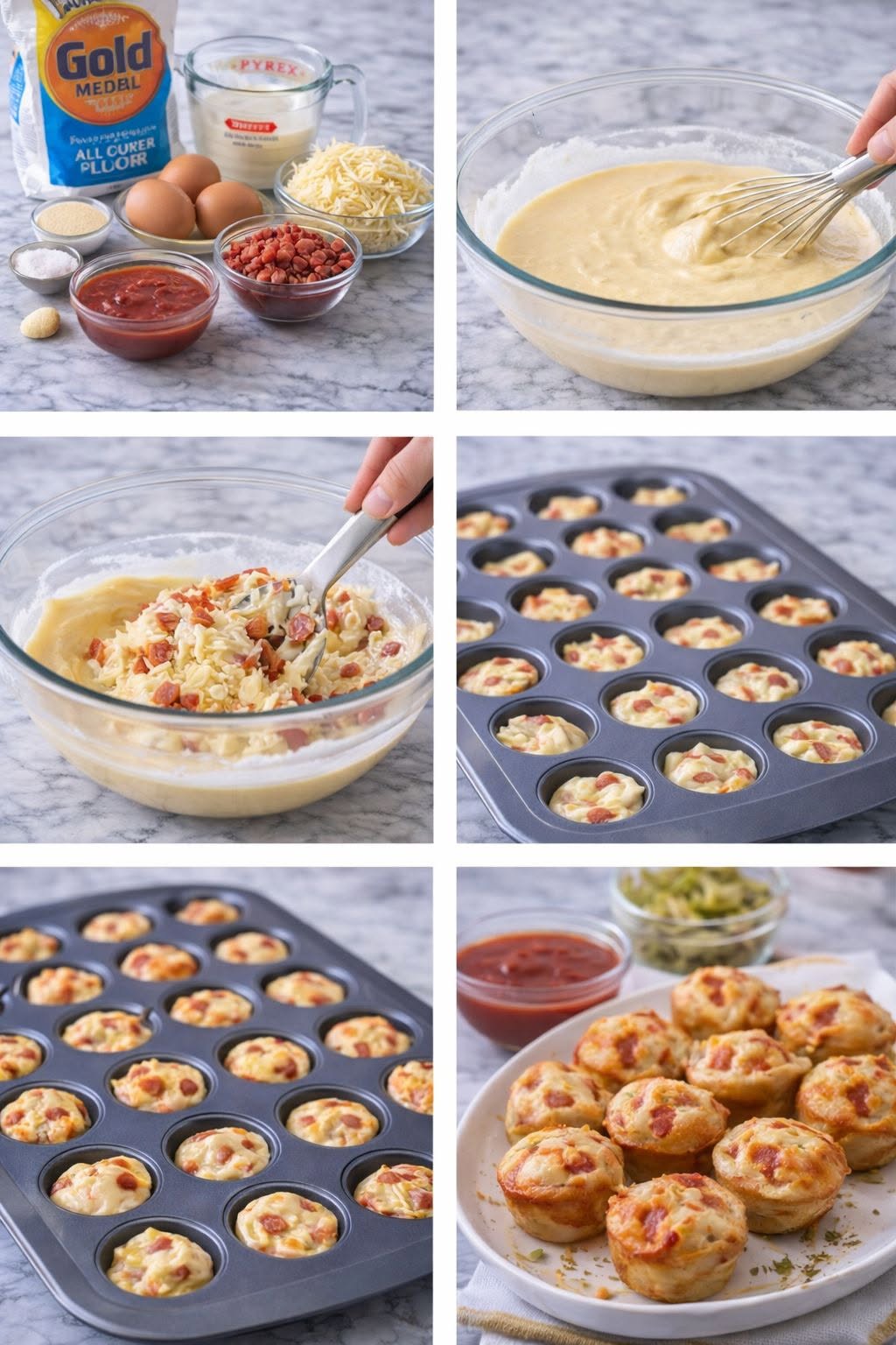 🍕🧁🔥 Mini Muffins Pizza Caseros