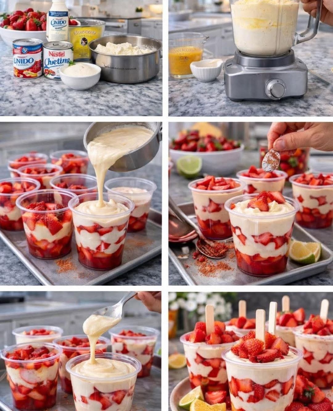 🍓✨ VASITOS DE FRESA CON CREMA (ESTILO CHEESECAKE EN VASO 👑)