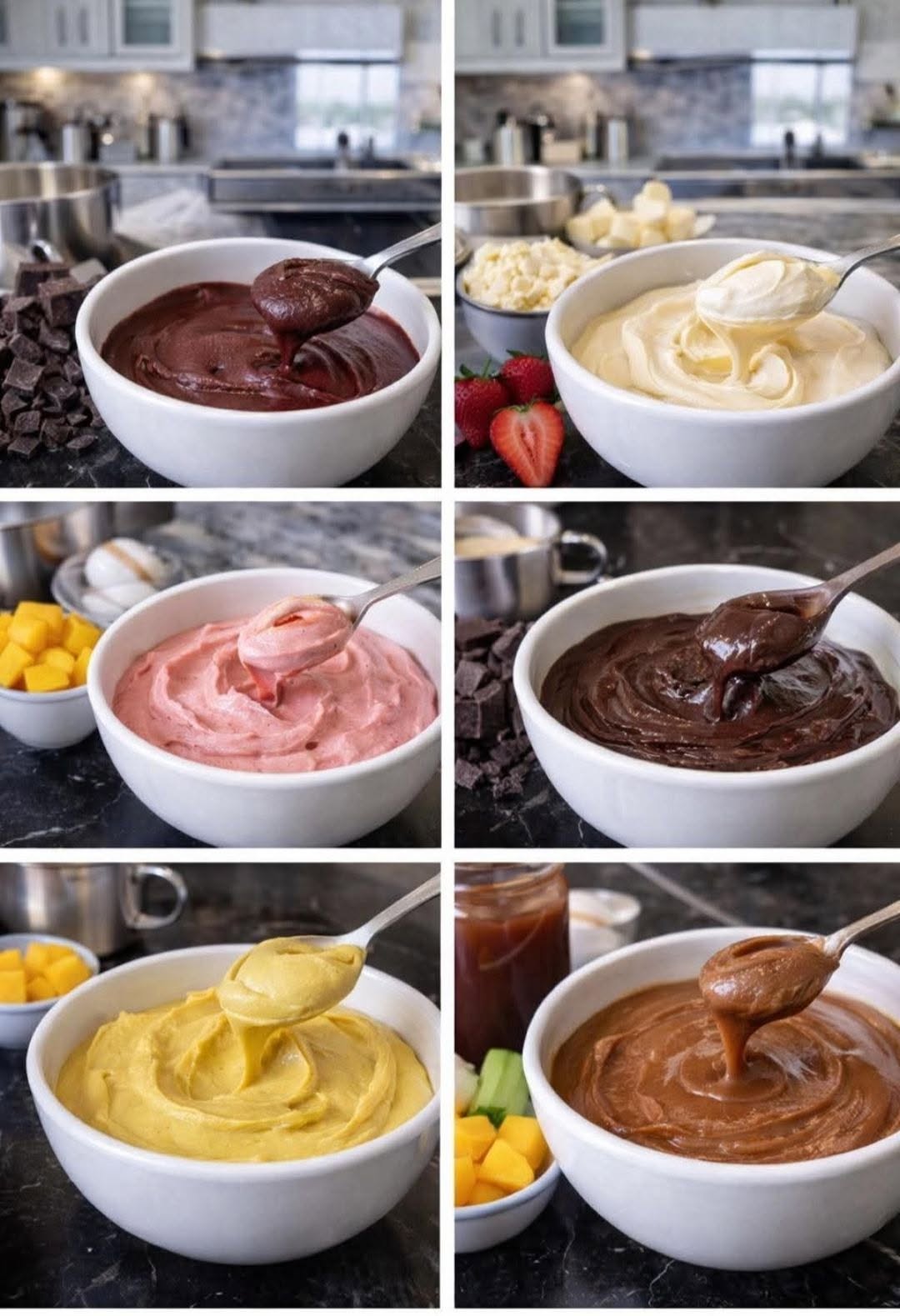 🍫 6 GANACHES PARA PASTELES (BASE + SABORES)