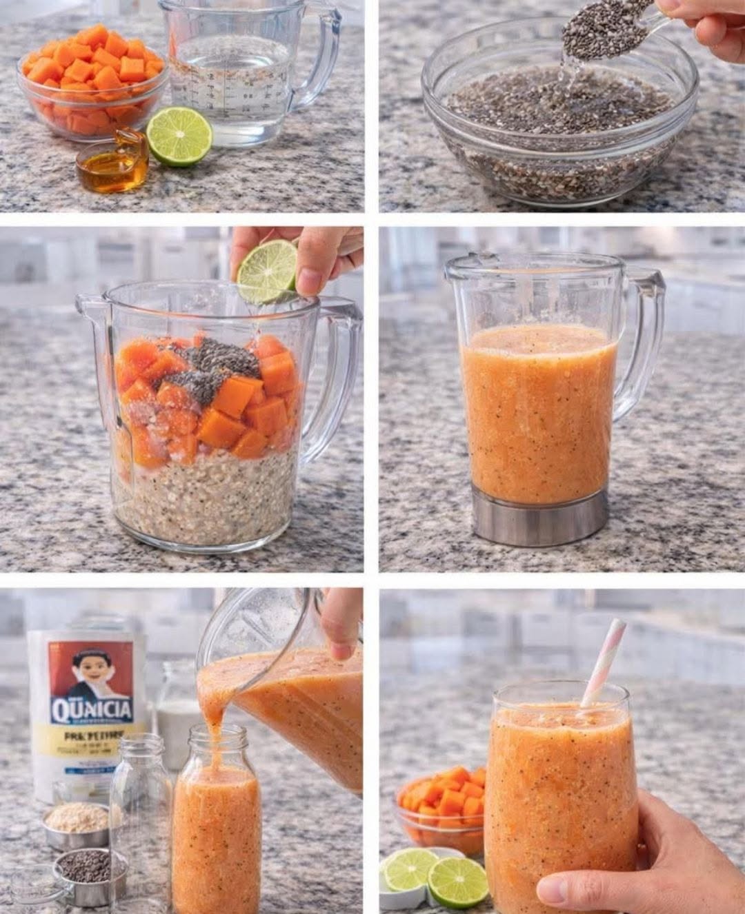 🔥 Licuado de papaya con chía (vientre ligero y digestión feliz) 💖