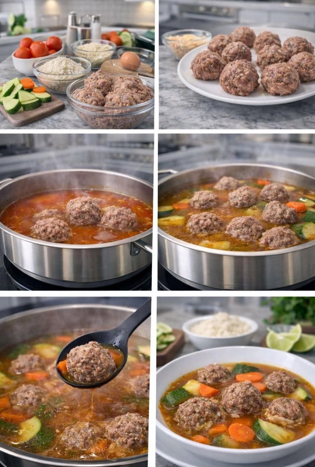 🍲✨ SOPA DE ALBÓNDIGAS CON VERDURAS 👌🤤