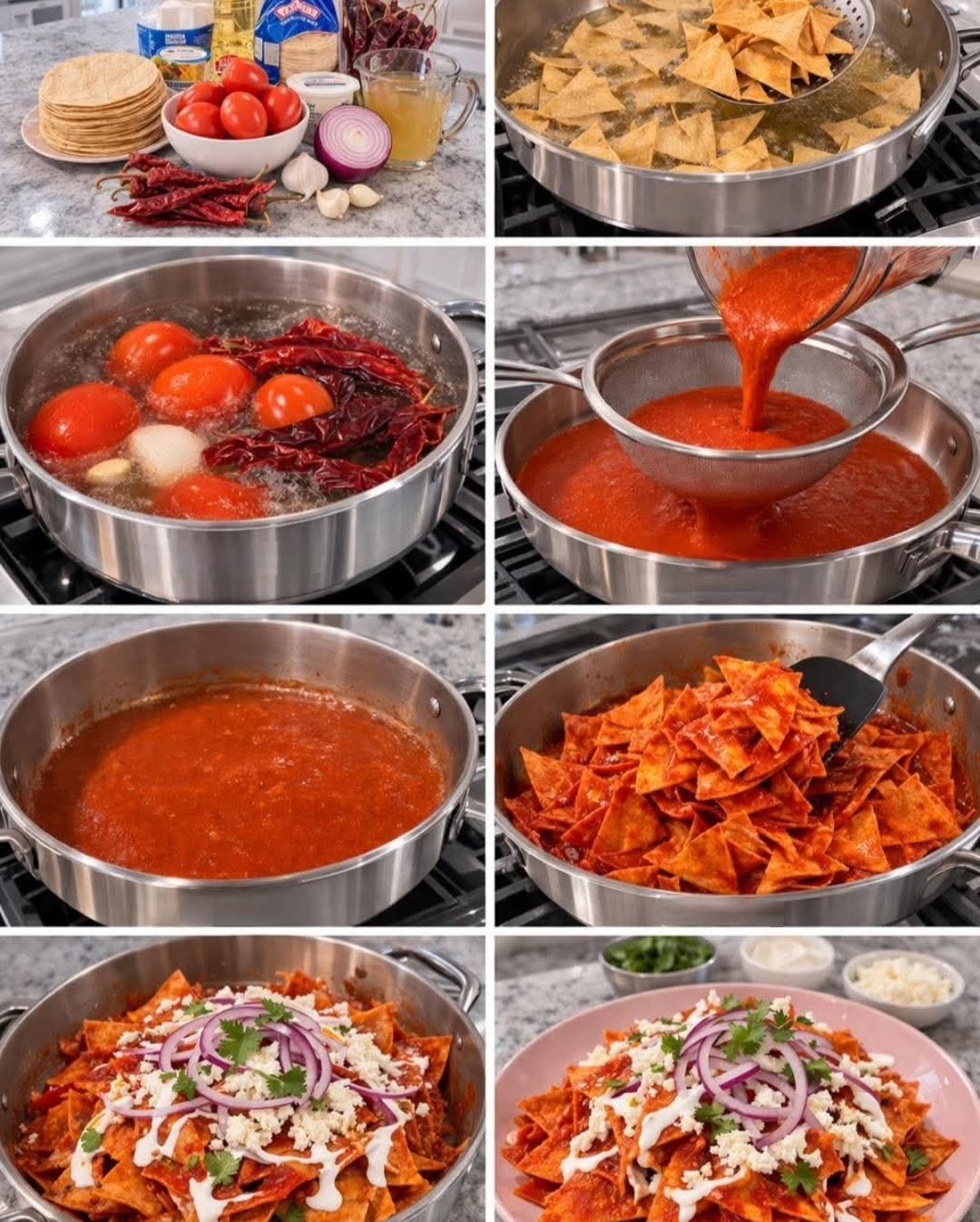 🔥 CHILAQUILES ROJOS CRUJIENTES NIVEL FONDITA 🤤🌶️