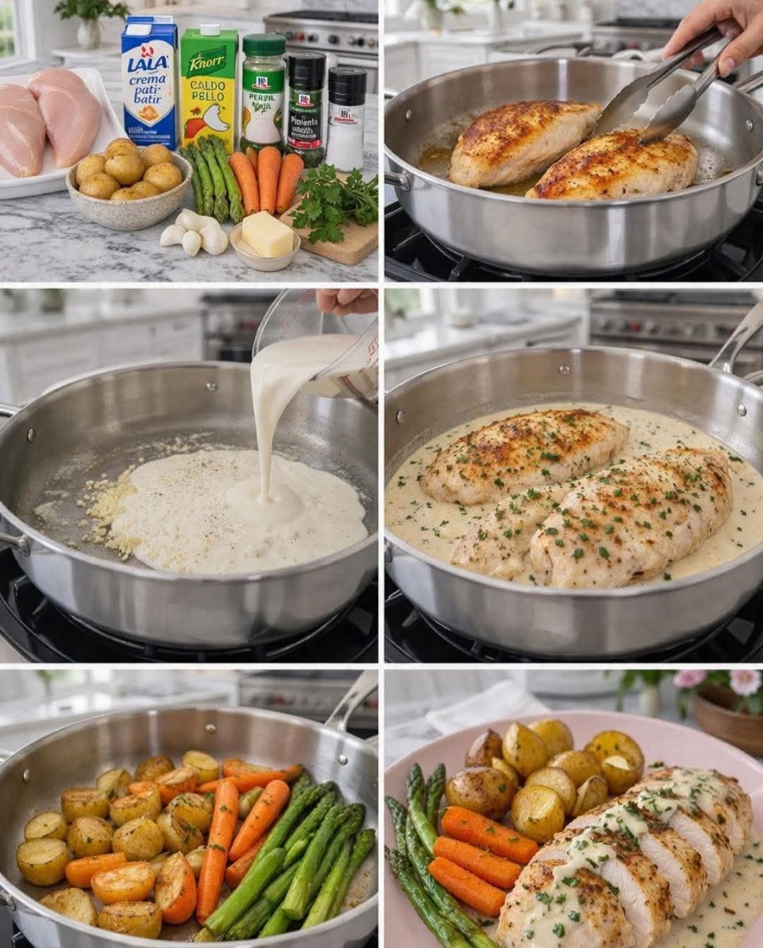 🔥🍗 PECHUGA DE POLLO EN SALSA CREMOSA CON VERDURAS (FIT PERO DELICIOSA 😮‍💨)