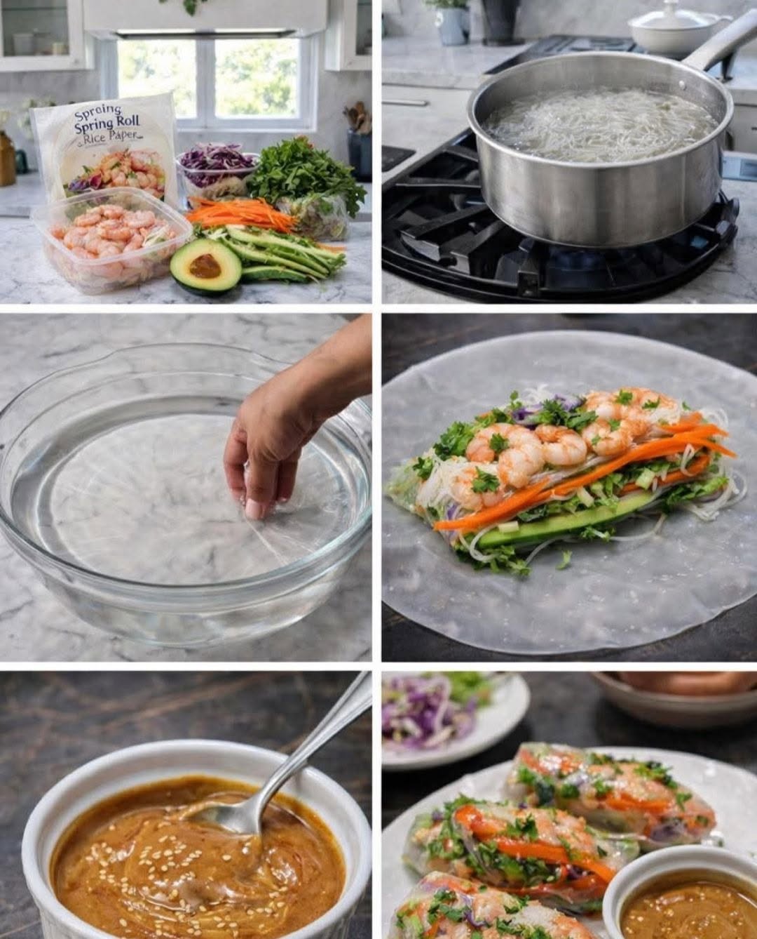 🔥 SPRING ROLLS FRESCOS (ROLLOS DE ARROZ CON CAMARÓN)