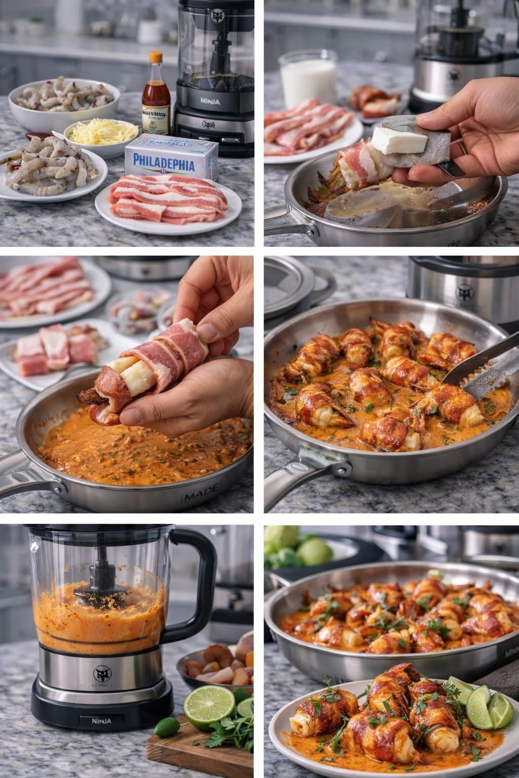 🔥🍤 CAMARONES RELLENOS DE QUESO ENVUELTOS EN TOCINO 🤤🧀🥓