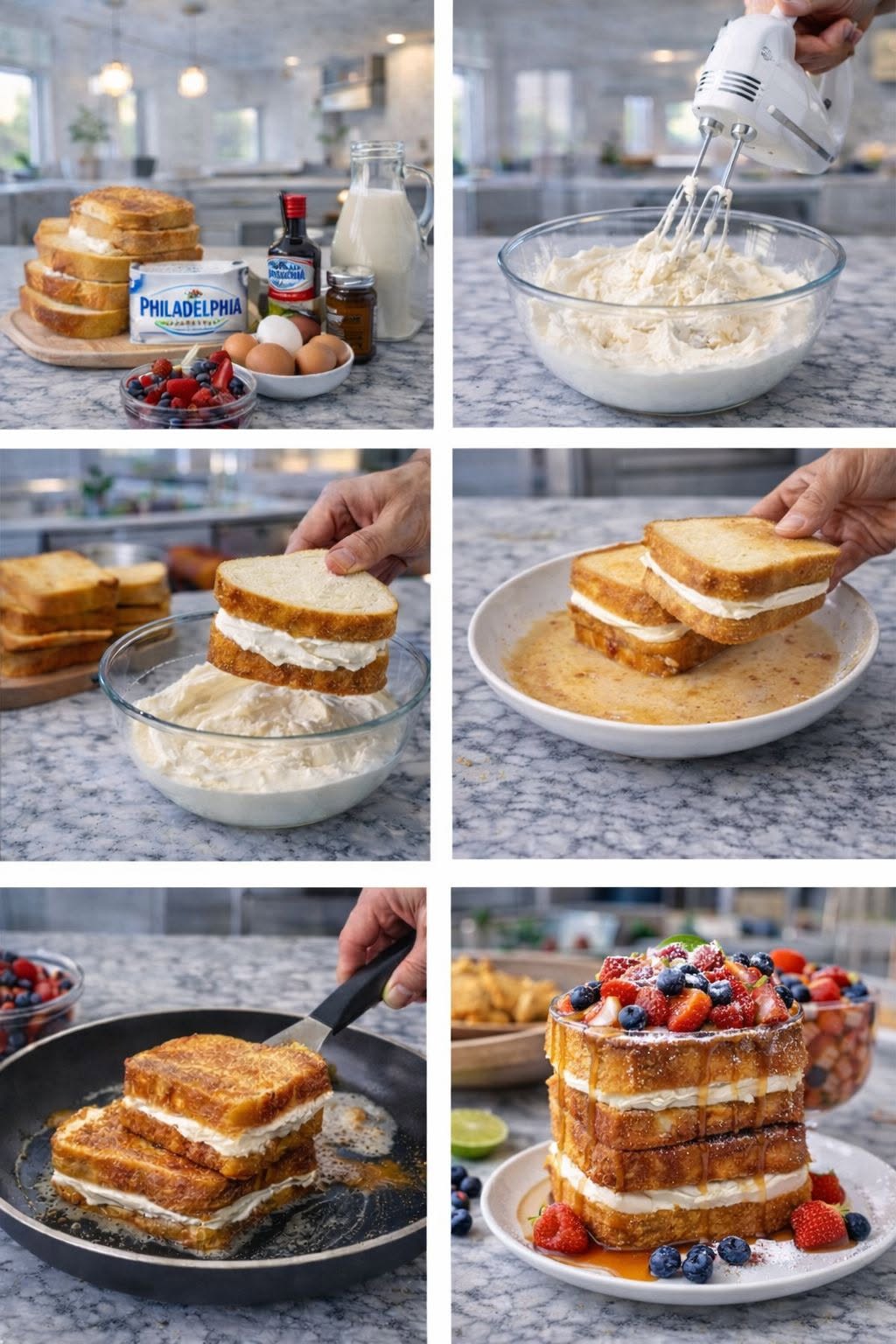 🍞🍓 TOAST FRANCÉS RELLENO DE CHEESECAKE Y FRUTOS ROJOS ✨