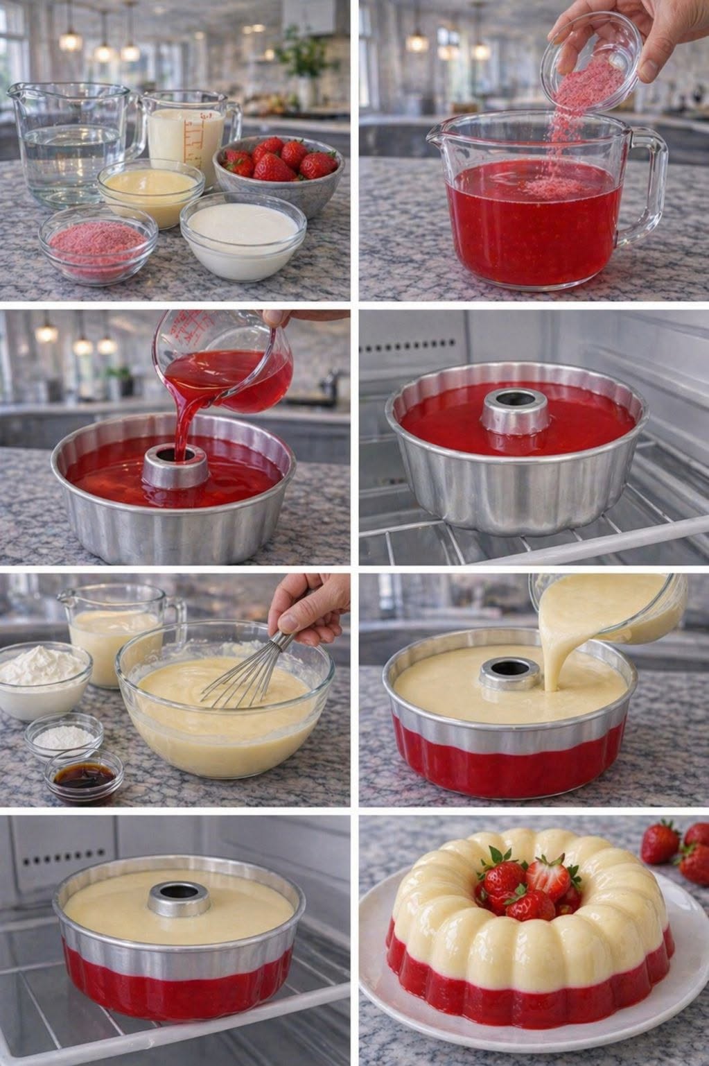 🍓🍨 Gelatina de Fresa y Vainilla (Estilo Premium)