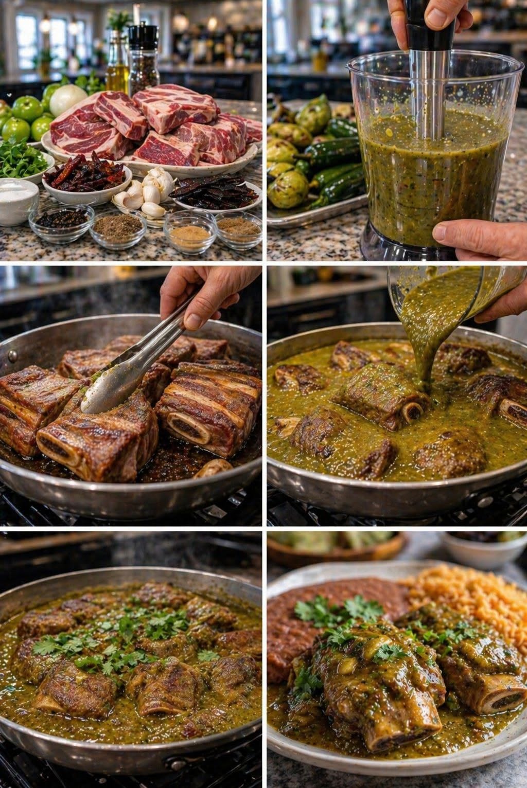 🔥 COSTILLAS DE RES EN SALSA TATEMADA VERDE 🔥