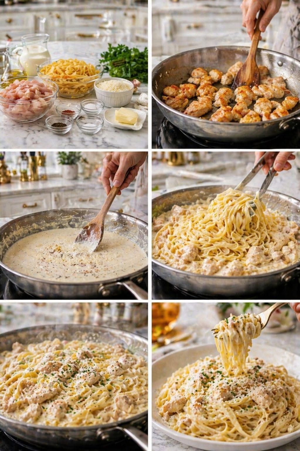 🍝✨ PASTA CREMOSA DE POLLO ✨🍗