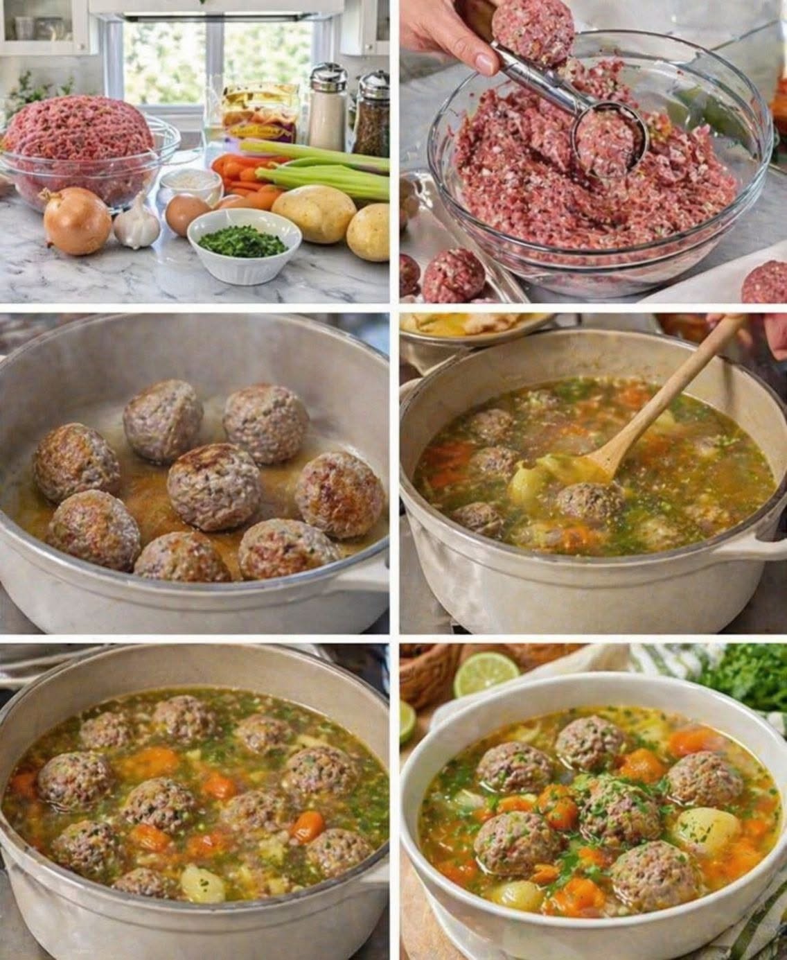 Caldo de Albóndigas Casero 🍲