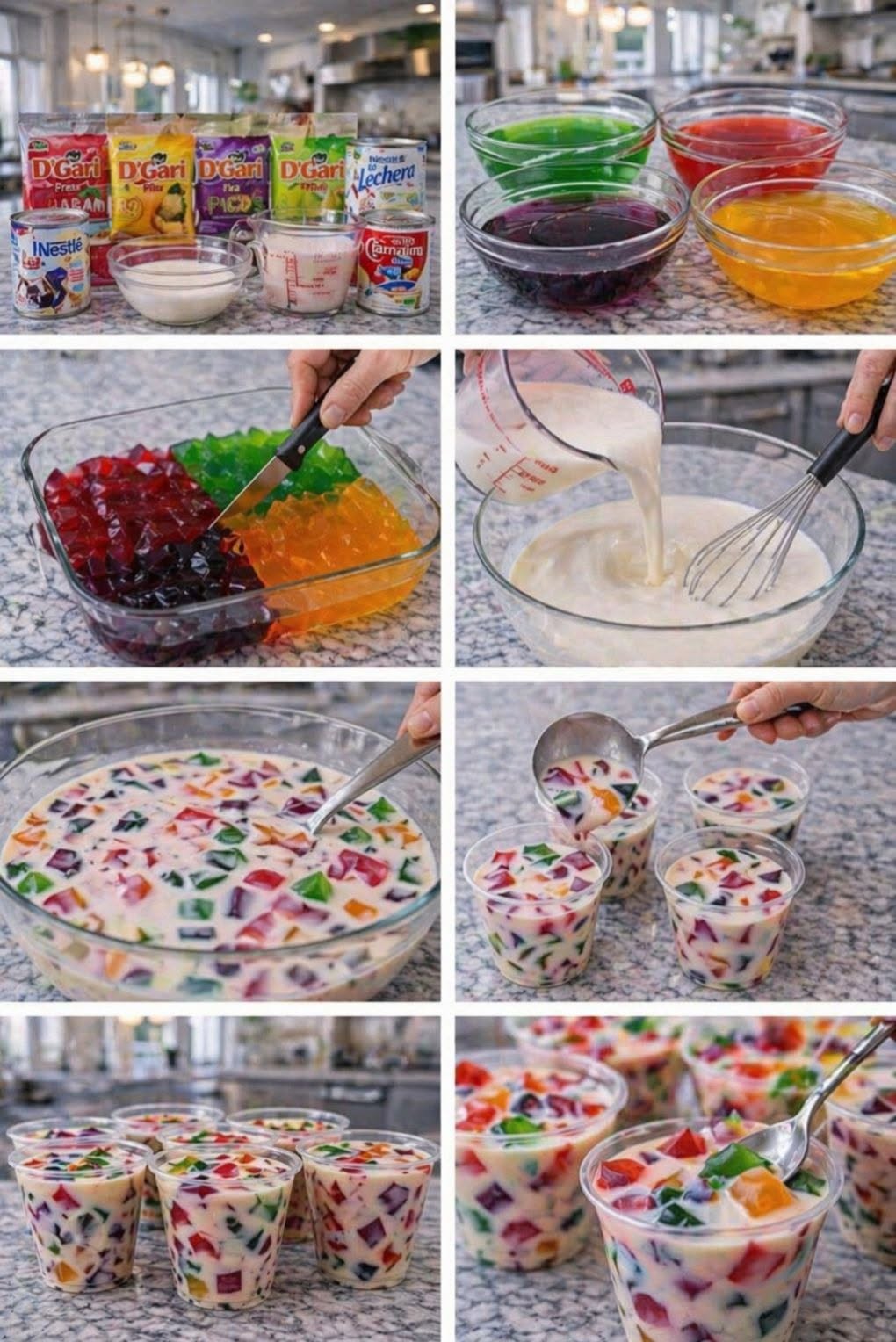 🌈✨ GELATINAS DE MOSAICO EN VASO ✨🌈