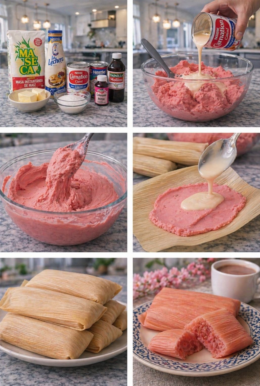 🌸✨ Tamales Dulces Rosas Caseros ✨🌸
