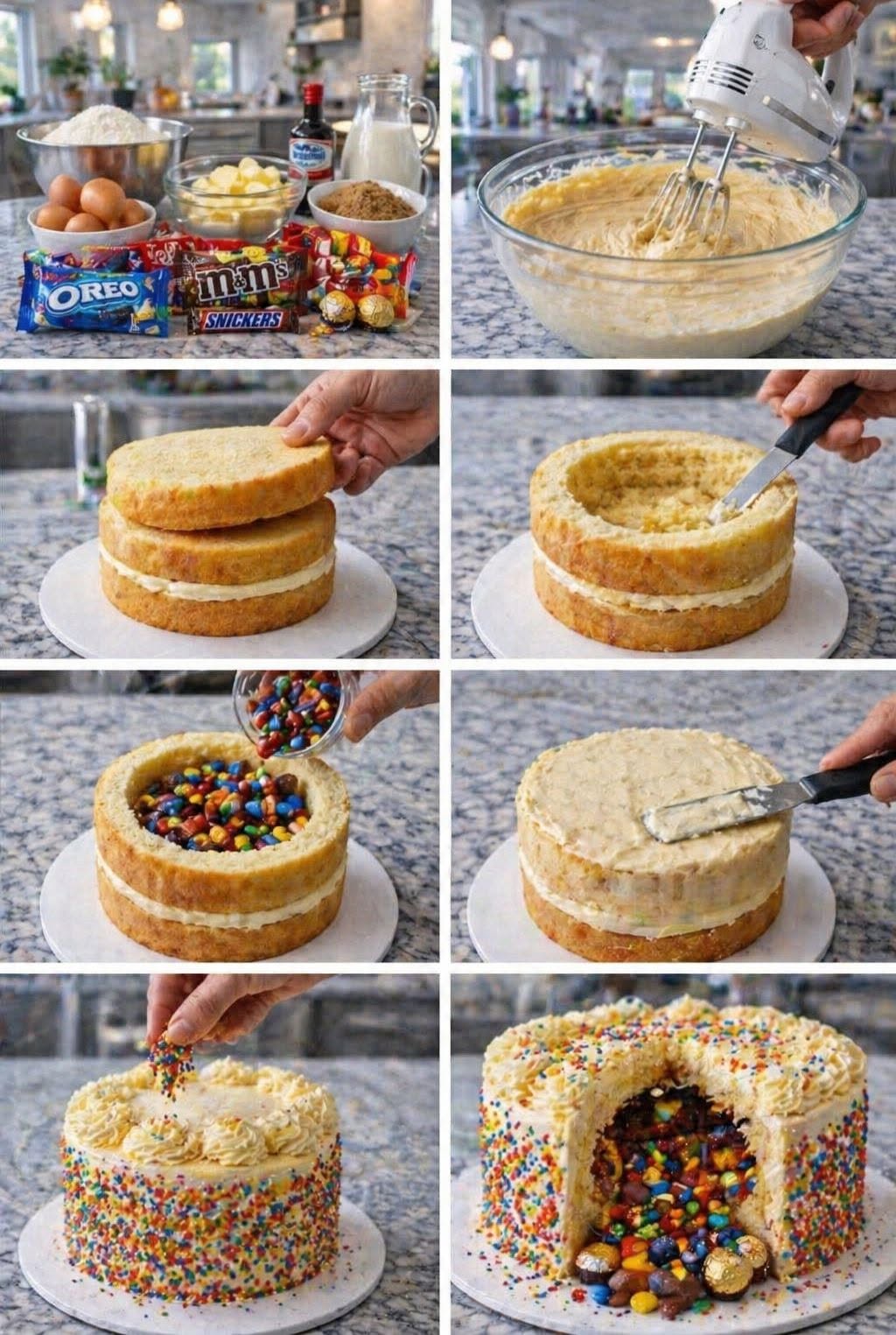 🎉🍰 MINI PASTEL PIÑATA (RELLENO DE DULCES) 🤤🍬