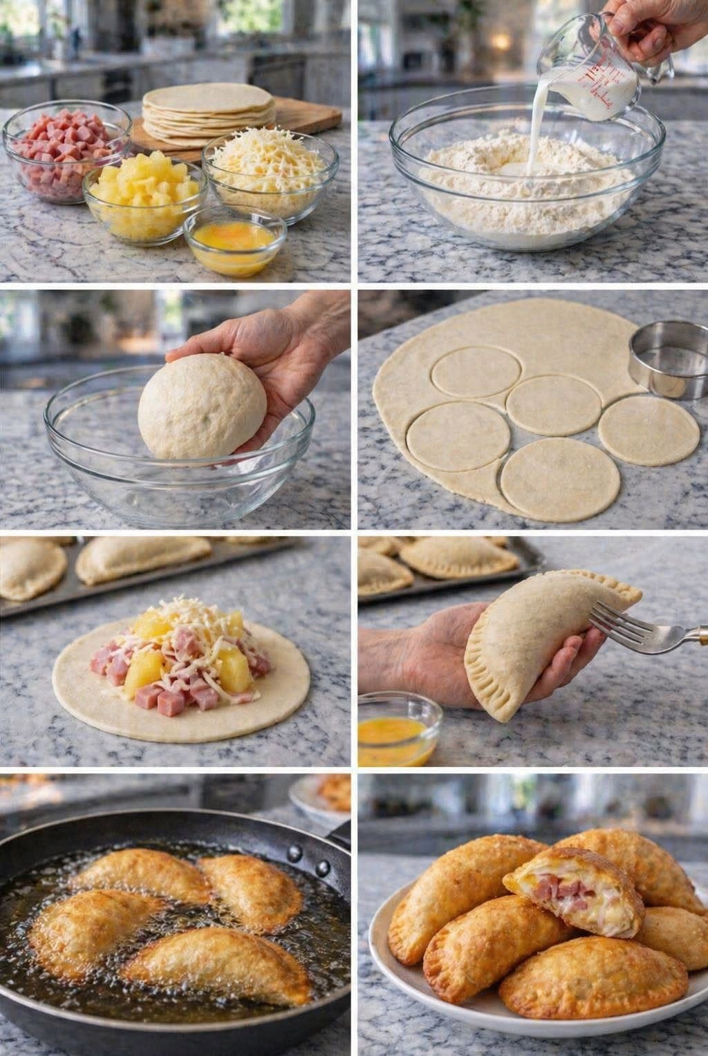🥟🍍 EMPANADAS HAWAIANAS (JAMÓN, QUESO Y PIÑA) 🔥🤤