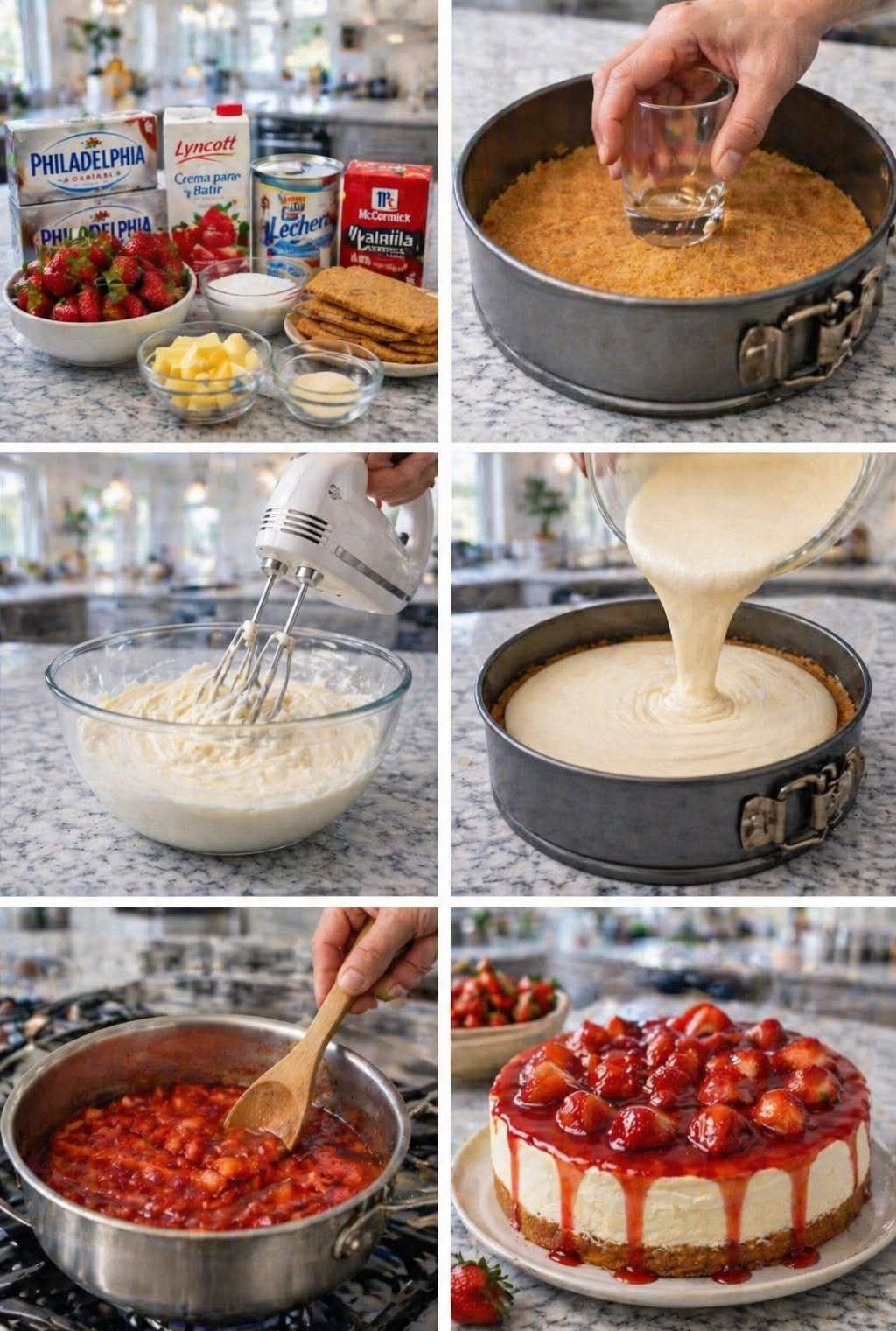 🍓 Cheesecake de Fresa Cremoso y Delicioso 🍓