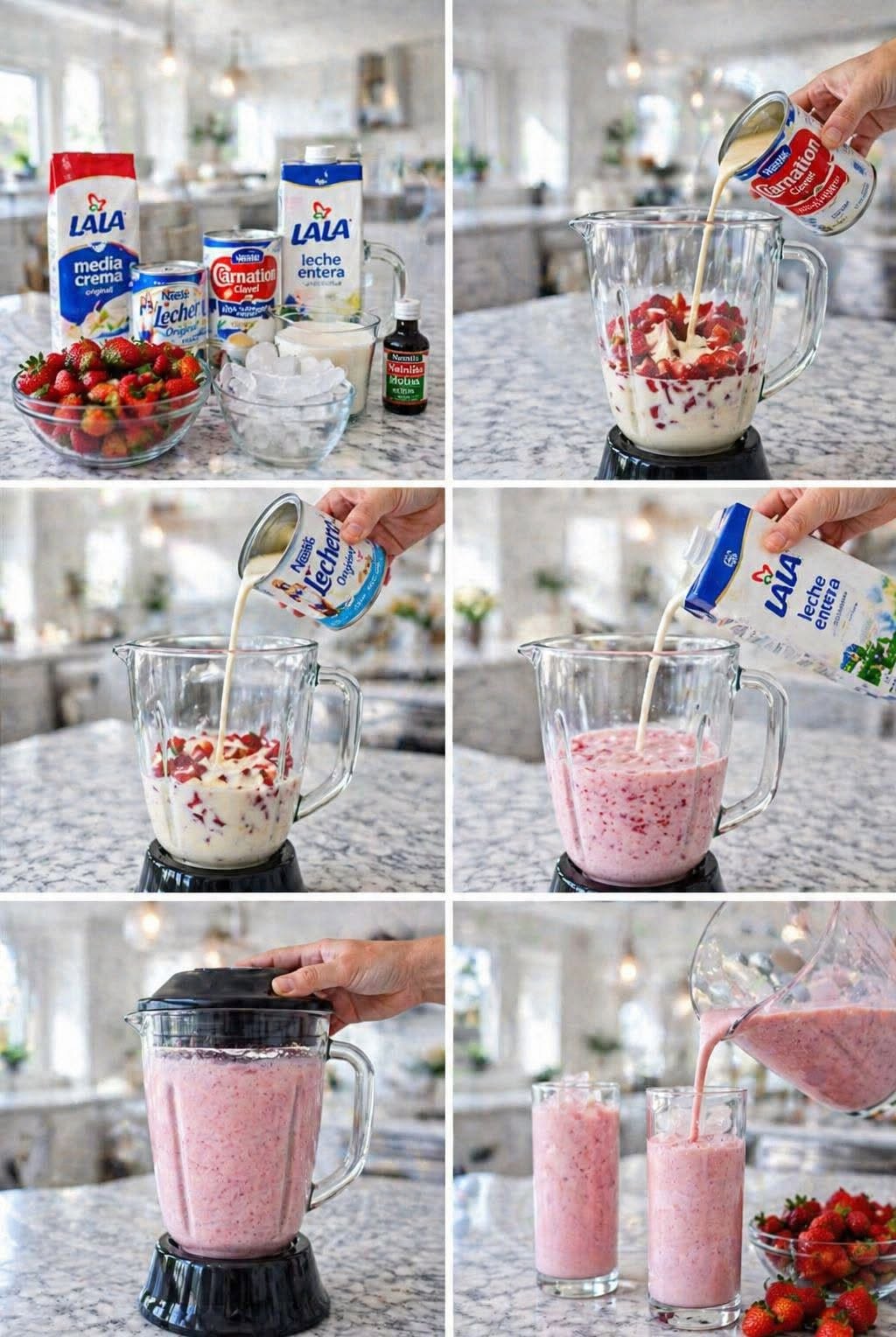 AGUA CREMOSA DE FRESA 🍓🥛🔥