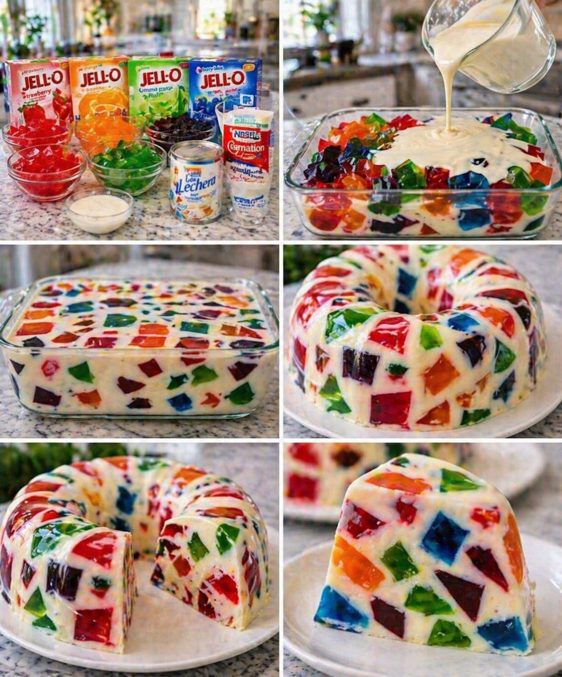 🌈 GELATINA MOSAICO COLORIDA 🍮✨