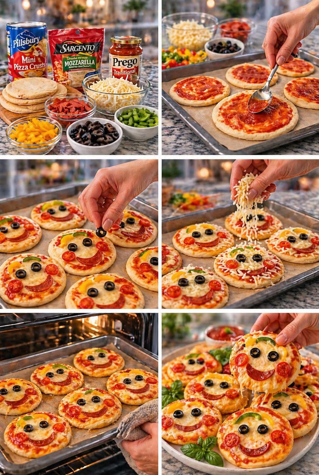 🍕 MINI PIZZAS CARAS FELICES 😄