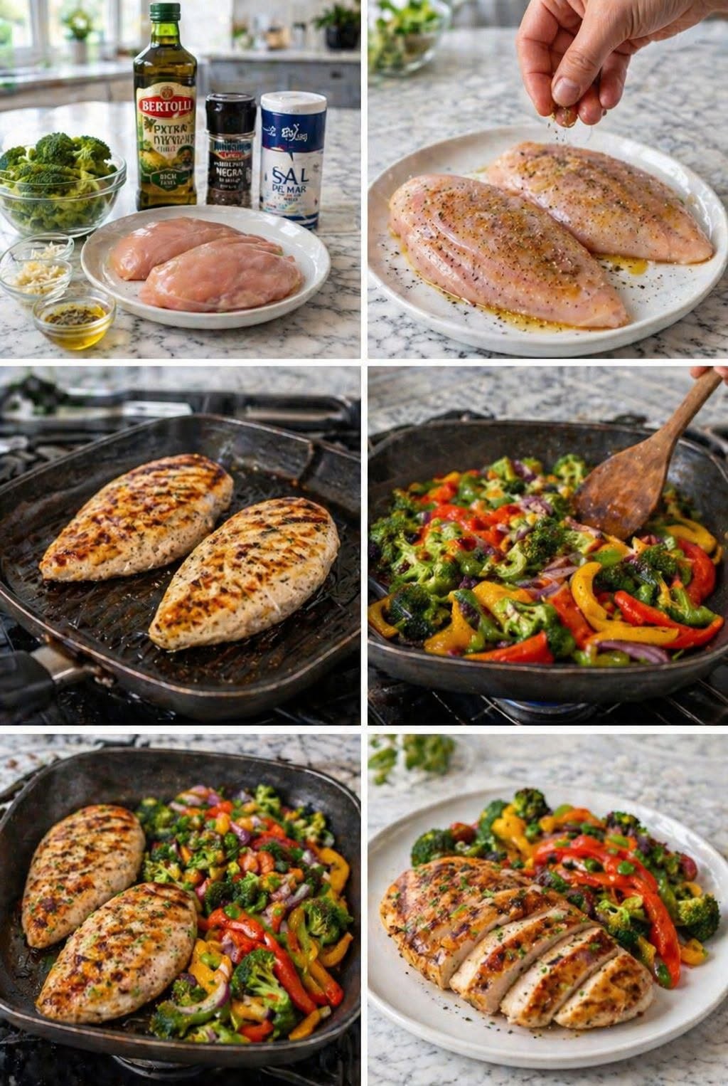 🍗 Pechuga de pollo a la plancha con verduras 