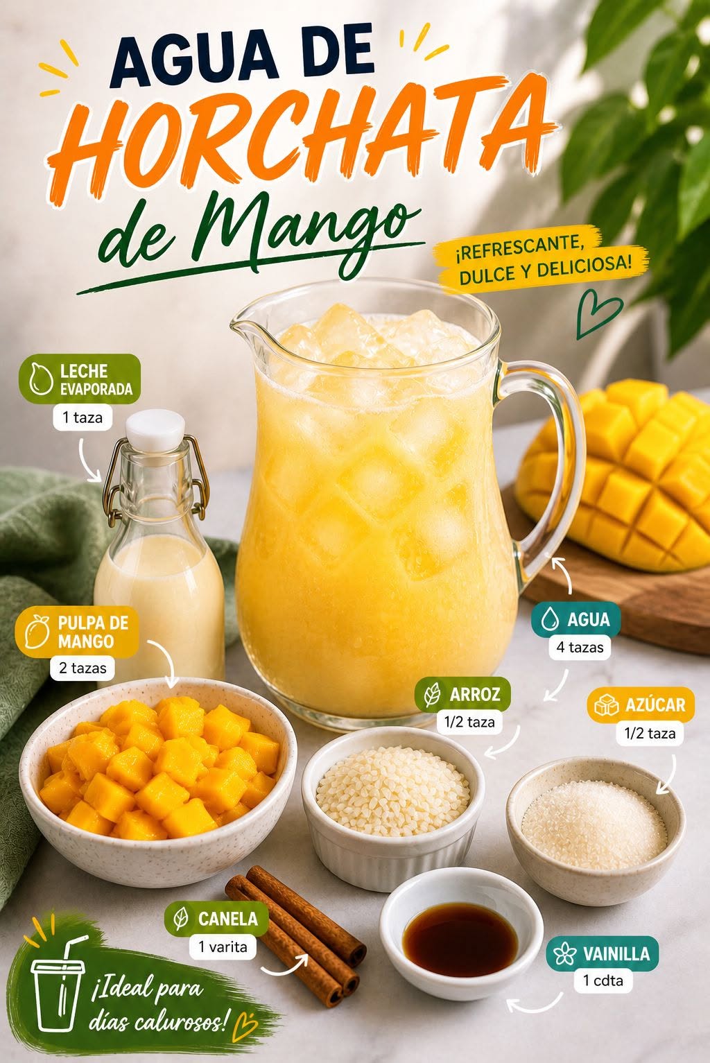 🥭✨ Agua de Horchata de Mango ✨🥭