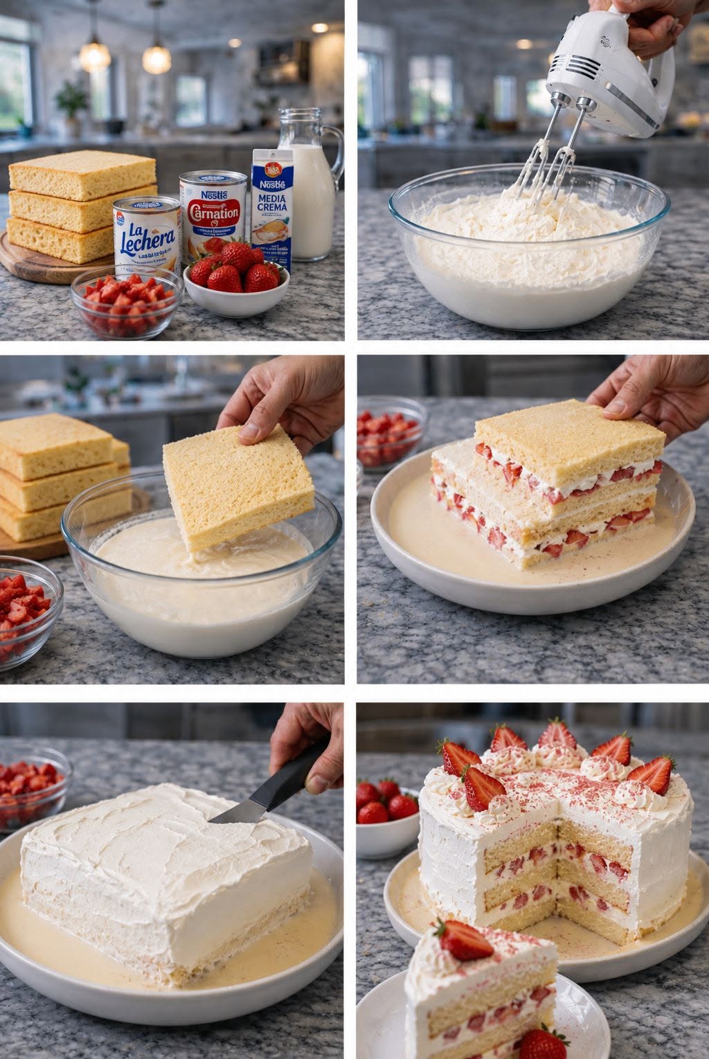 🍓🎂✨ PASTEL DE TRES LECHES DE FRESA ✨🔥