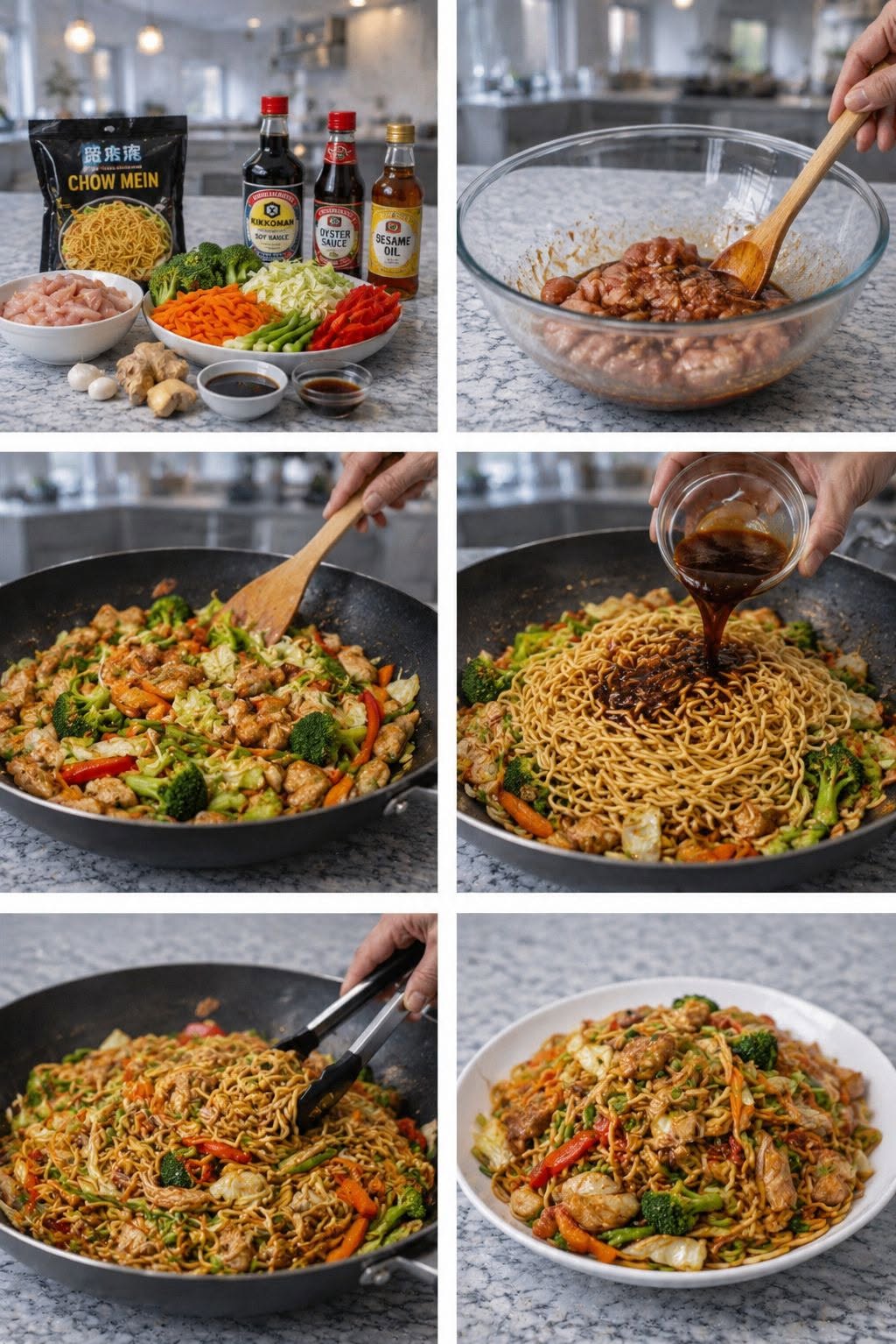 🥢🔥 CHOW MEIN DE POLLO Y VERDURAS 🔥🍜