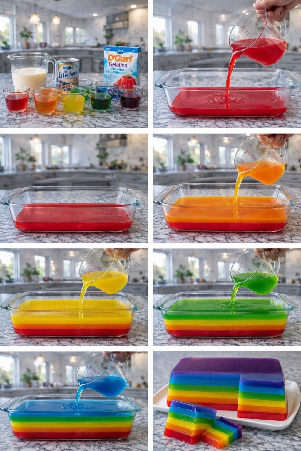 🌈✨ GELATINA DE ARCOÍRIS ✨🍮