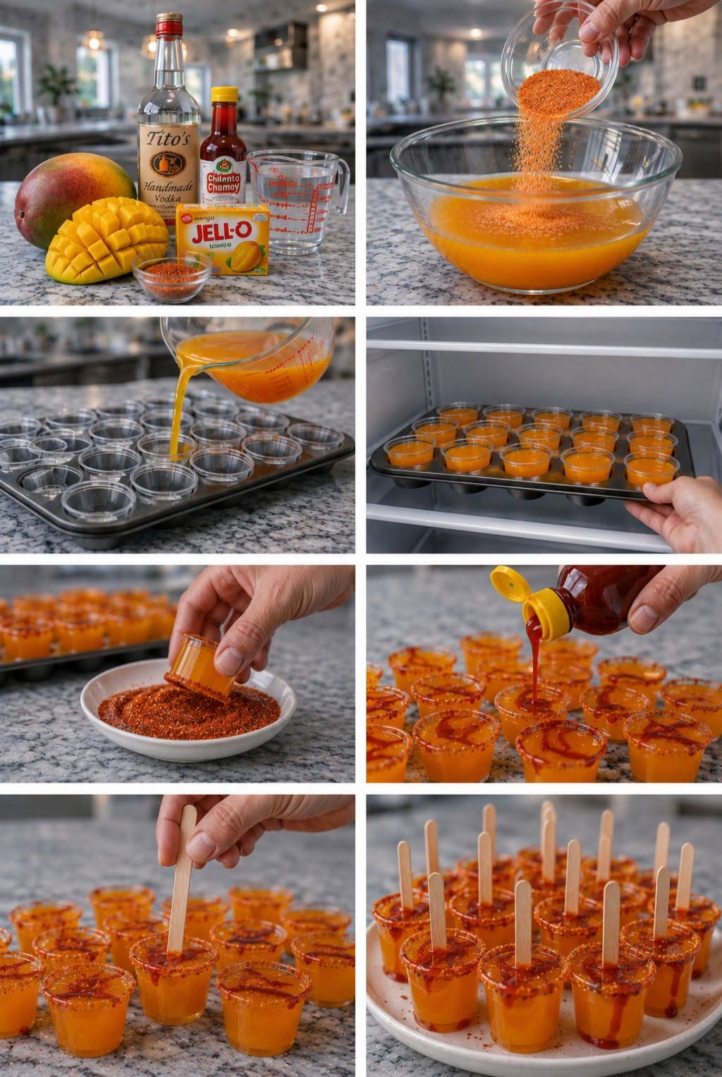 🥭🔥✨ TINY MANGONEADAS JELLO SHOTS ✨🌶️
