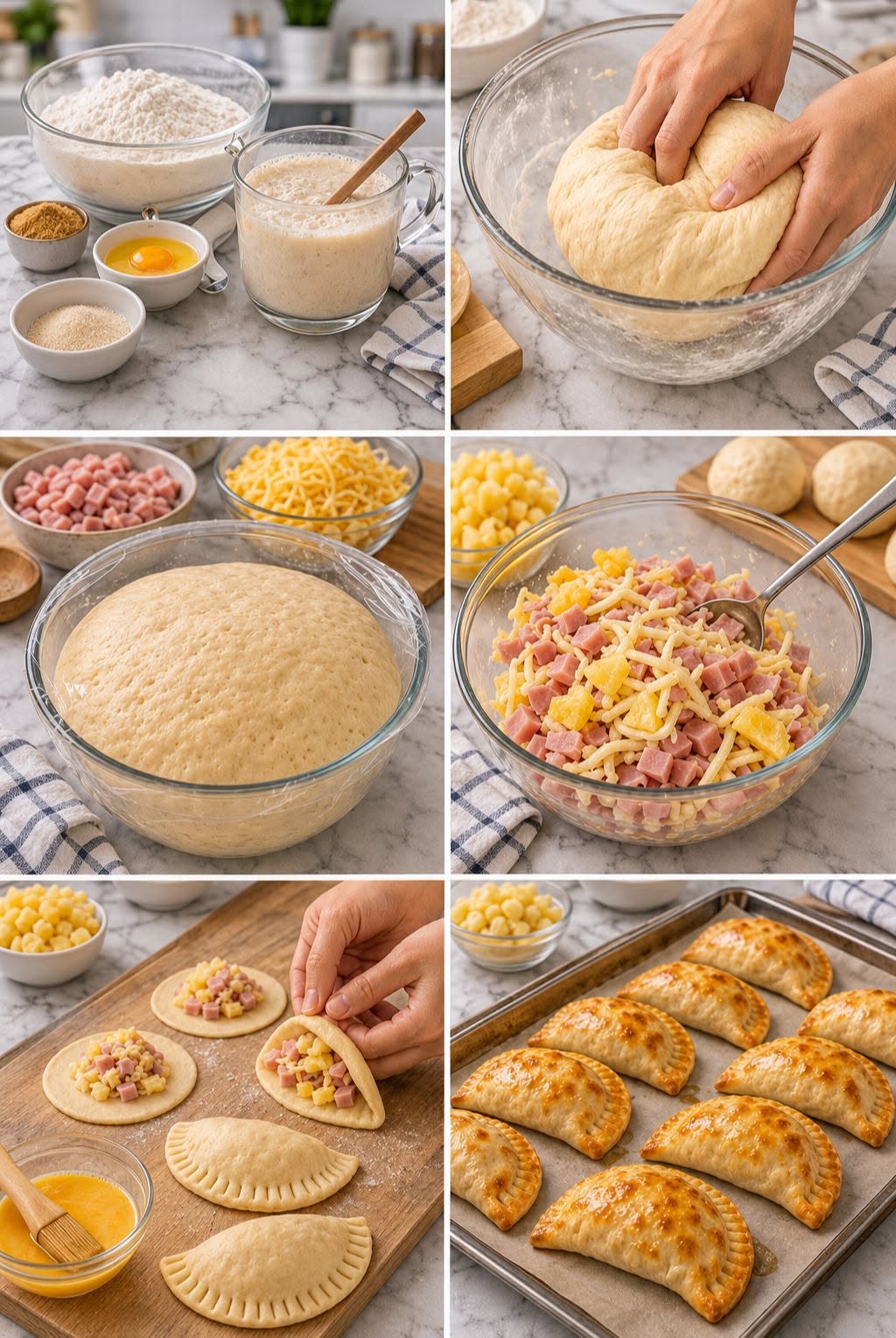 🍍🧀🔥 EMPANADAS DE JAMÓN, QUESO Y PIÑA TIPO HAWAIANAS 🔥🥐