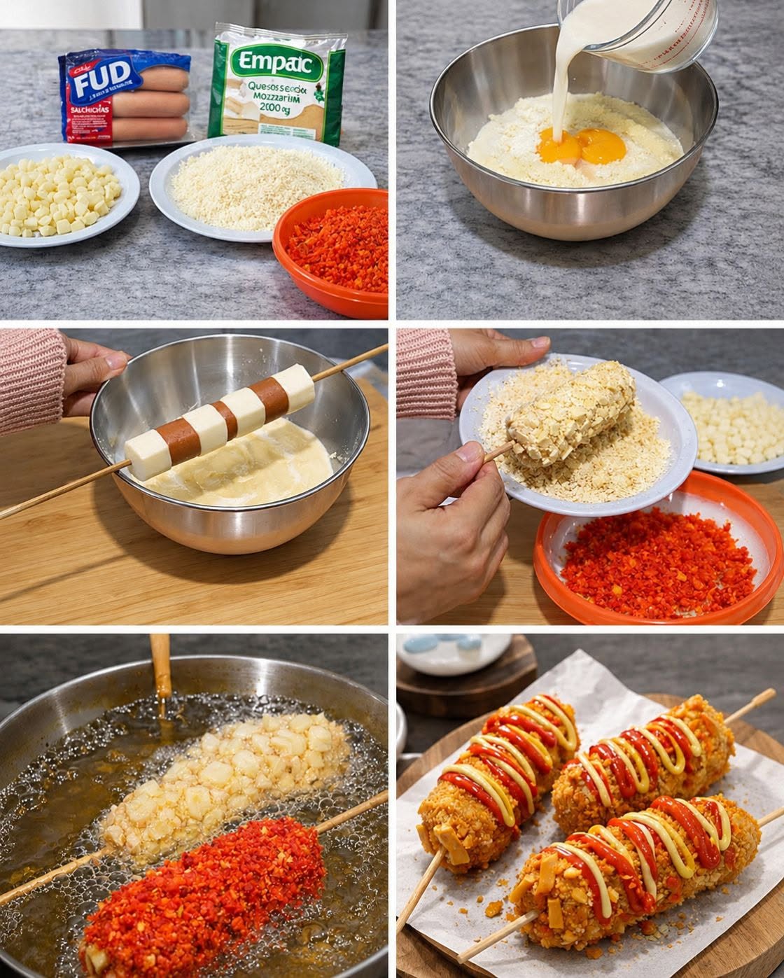 🌭✨ BANDERILLAS COREANAS CRUJIENTES (ESTILO STREET FOOD) 🇰🇷🔥