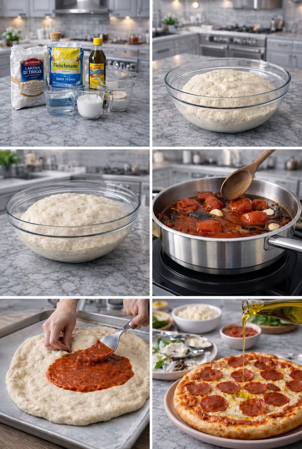 🍕✨ PIZZA MASA CASERA ESTILO ITALIANA (SUAVE POR DENTRO Y CRUJIENTE POR FUERA) 👑🔥