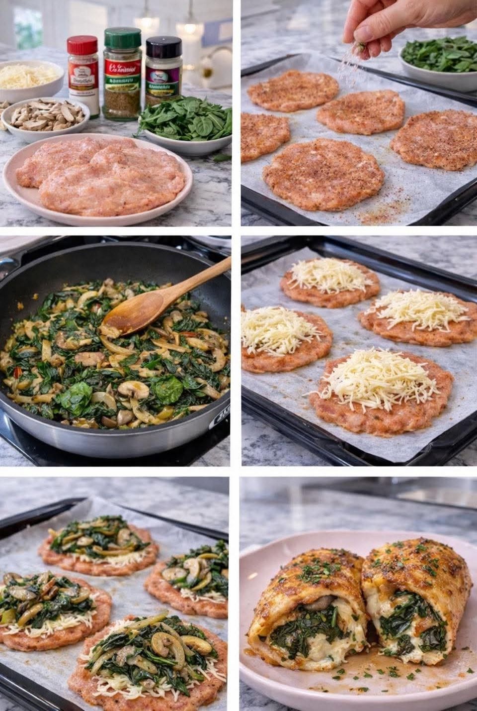 🍗 PECHUGA RELLENA DE ESPINACA Y QUESO (AL HORNO)