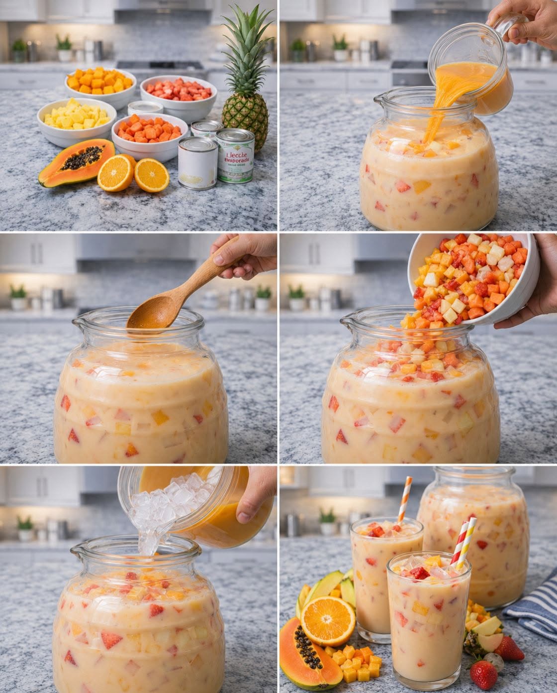 🔥🥭🍍 AGUA FRESCA CREMOSA TROPICAL 🍓🥛🔥