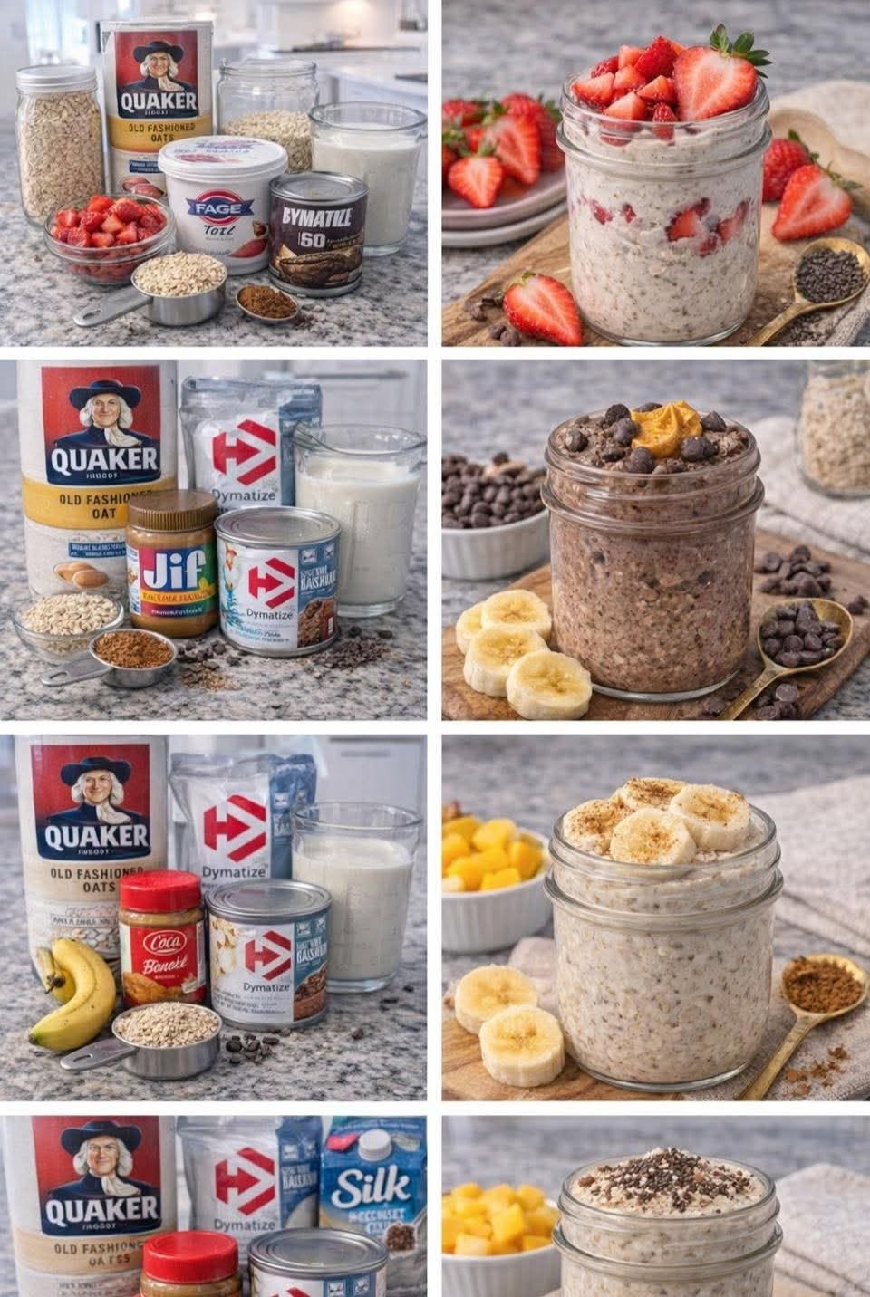 🔥🥣✨ 6 AVENAS OVERNIGHT ALTAS EN PROTEÍNA ✨💅🏻