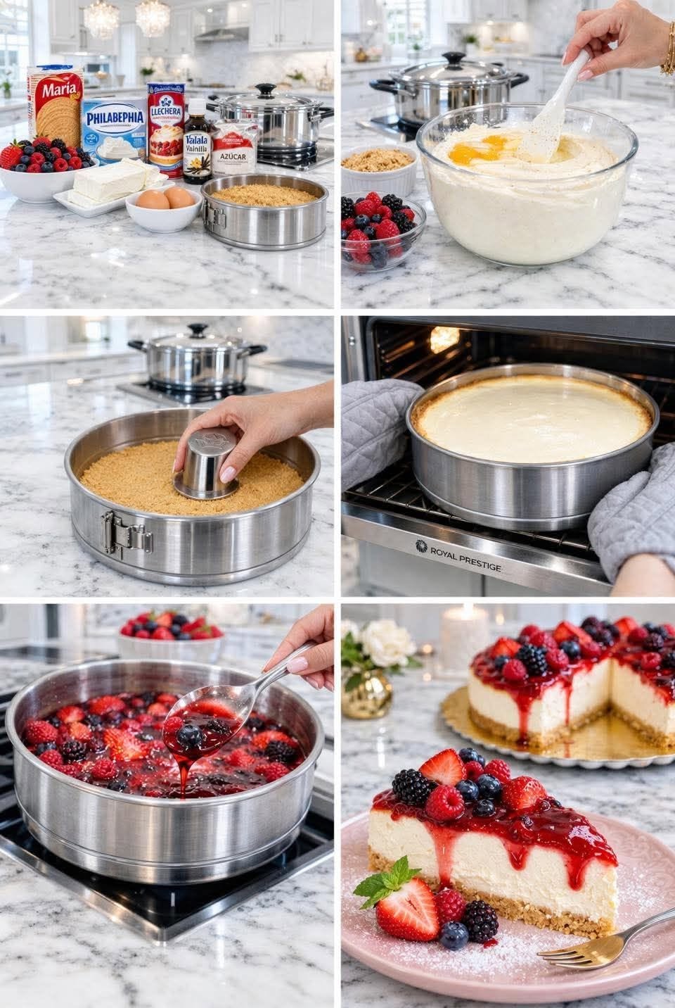 🍓🫐✨ CHEESECAKE DE FRUTOS ROJOS HORNEADO ✨👑